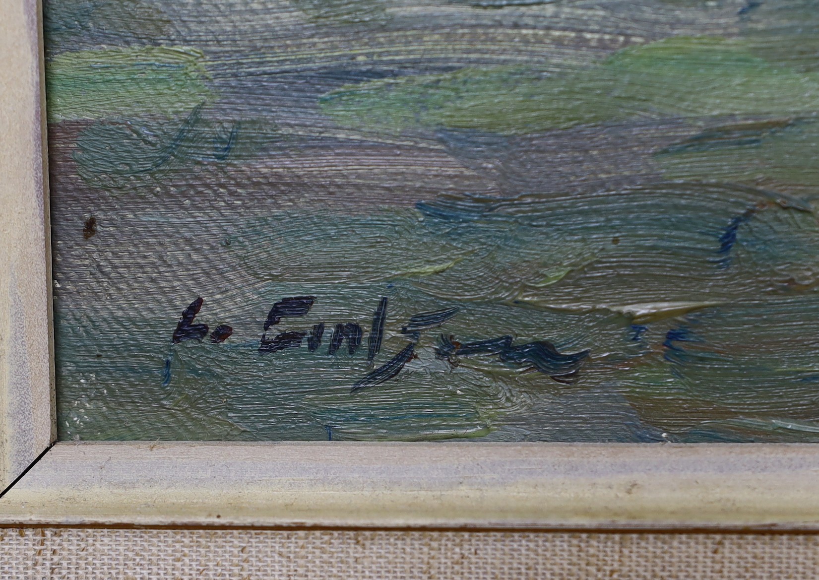 Lage Carlsson (1907-1983), oil on canvas, 'The island of Oland', indistinctly, 37 x 45cm